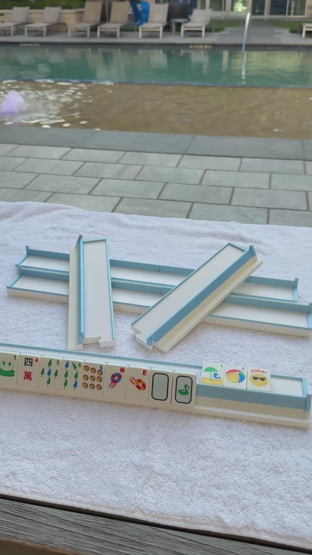 An image of mahjong racks that are perfect for travel
